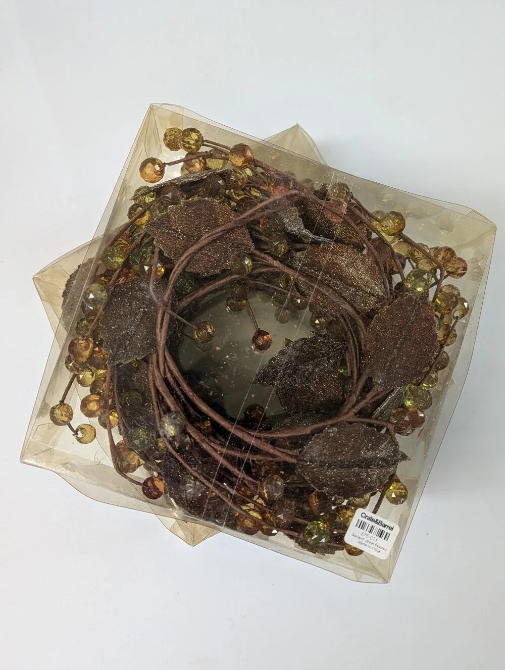 CRATE AND BARREL jewel beaded garland fall decor holiday
